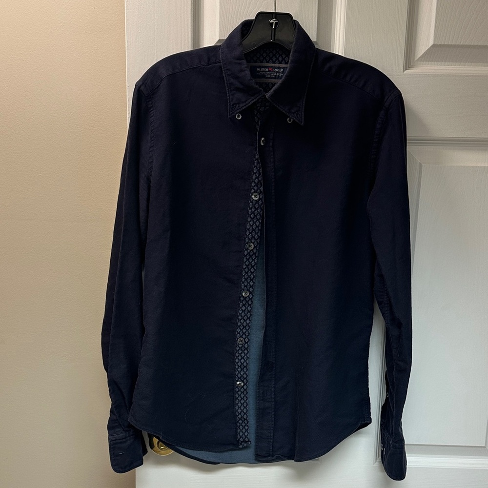 Pal Zileri Dark Blue Men's Button Down Shirt
